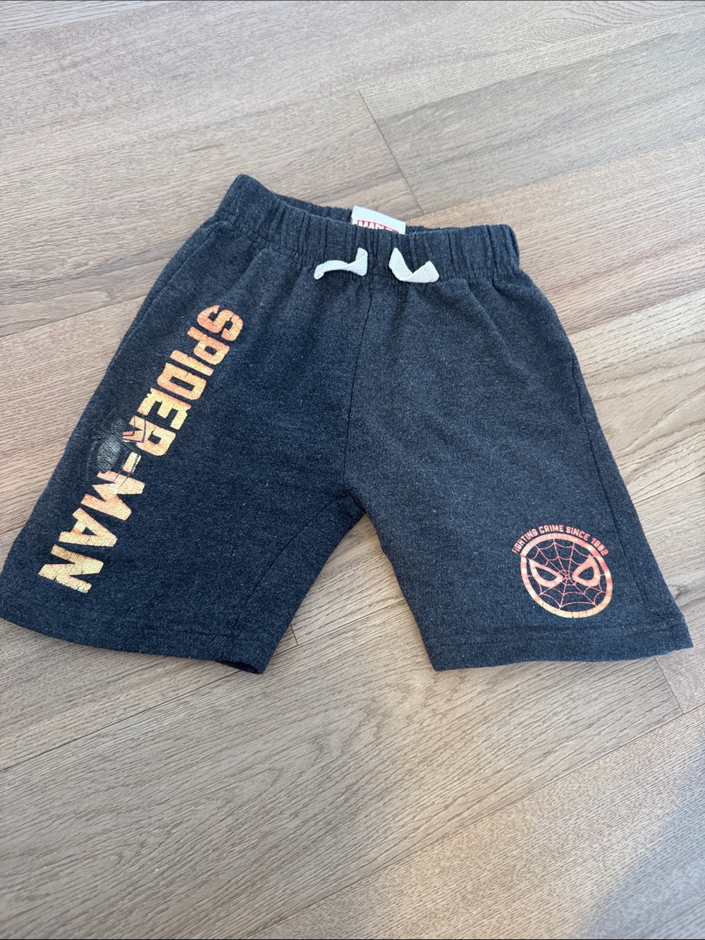 Marvel Spider-Man Black Shorts with Orange Graphics
